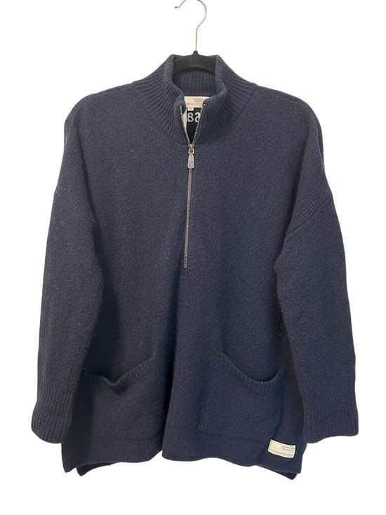 Odd Molly Sweaters - Odd Molly 1/4 Zip Mock Neck Oversized Drop Shoulder Sweater Navy SZ 1 (S)